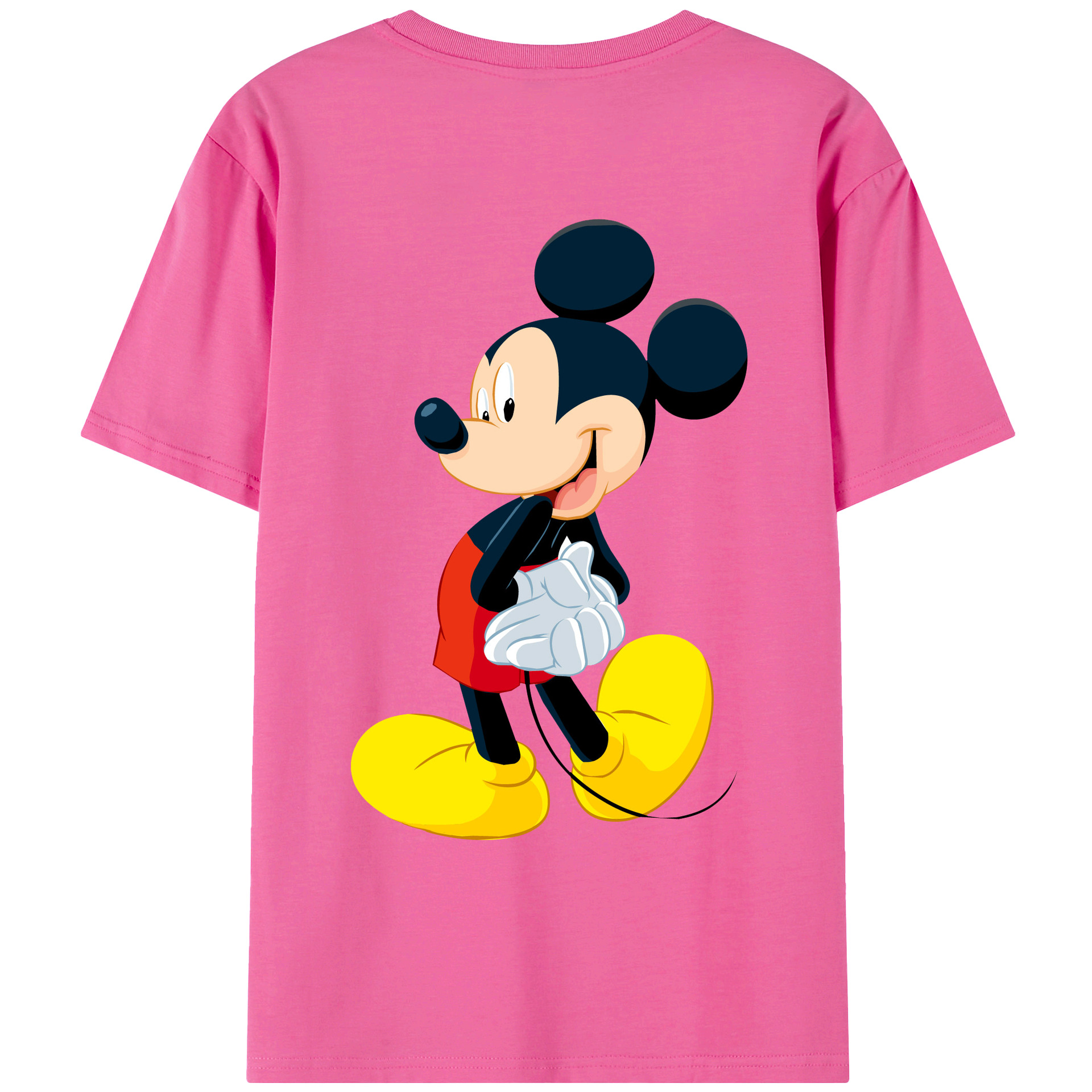 （画像用） ミッキーマウス Mickey Mouse レディース半袖Tシャツ(バックプリント)